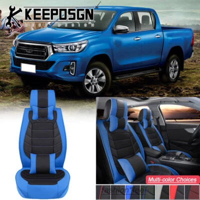 For Toyota Hilux Pickup Car Seat Covers Front Rear Full Set Leather 2/5 Seater Foto 1 de 4