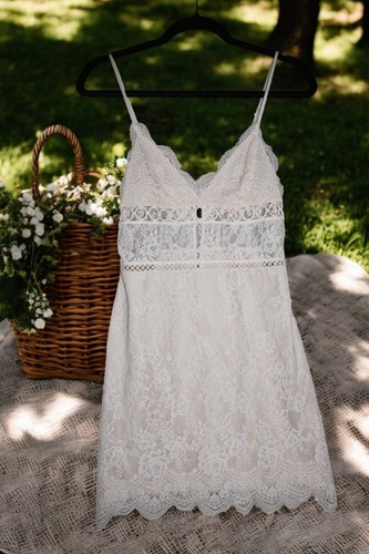 UNDERCOVER Abito slip Victoria’s Secret Sugar bambino pizzo Cottagecore Y2K lingerie da sposa S