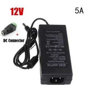 DC12V 5A 60W Power Supply Adapter+Free US Plug+DC For 5050 3528 LED Light Strip - Picture 1 of 12