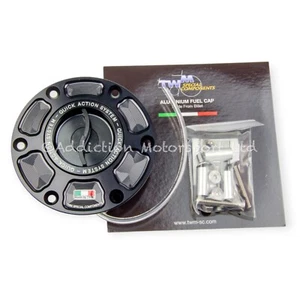 TWM Keyless Quick Release Action Black Fuel Cap to Aprilia RS 660 Trofeo 2020-25 - Picture 1 of 3