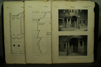 antique vintage old Architectural prints Porch at Wimborne Dorset - Image 1 of 2
