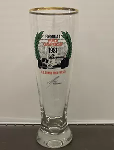 FORMULA 1 WORLD CHAMPIONSHIP 1981 RACE PILSNER BEER GLASS - Picture 1 of 6