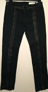 Sass + Bide Black Stretch Denim Leggings/Jeans-Lambskin Trim-Size 25 - Picture 1 of 5