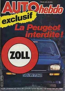 AUTO HEBDO n°285 24/09/1981 505Ti Danielson Tour de France auto Andruet - Foto 1 di 1