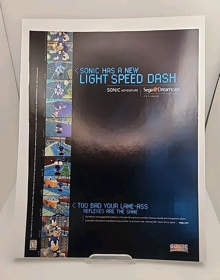 Authentic Sonic Adventure for Sega Dreamcast Magazine Print Advertisement/Poster - Image 1 of 1