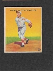Goma de mascar Goudey Big League 1933 - R319 Hal Schumacher #129 (RC) - Imagen 1 de 2