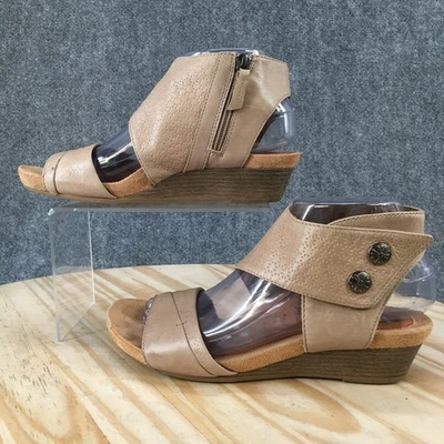 Sandalias Rockport Cobb Hill para mujer 7,5 M Hollywood cremallera cuña tobillo tiras marrón Foto 1 de 4