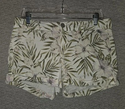 Pantalones cortos Aeropostale florales con puños de hibisco cómodos elásticos para mujer talla 8 Foto 1 de 4