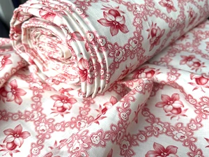 Ballen alter Nadeldruck ,Blüten und Rosenkränze  5,00/1,56  Meter um 1930 - Bild 1 von 5