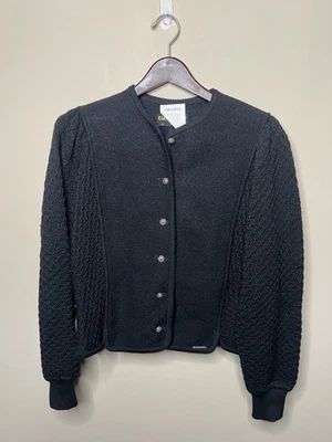 Vintage New With Tags Geiger Made In Austria Women’s Black Cardigan Sweater. 42 - Image 1 of 4