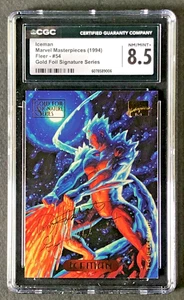 📢 1994 CGC 8.5 Marvel Masterpieces "Iceman" #54, Gold Foil Signature ⭐️ - Picture 1 of 2