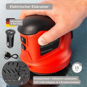 Elektrischer Eiskratzer KFZ Akku Eisschaber mit Ersatzscheiben & Ladekabel - Bild 1 von 8