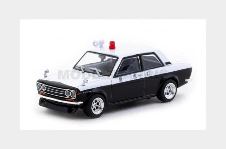 TARMAC T64R-052-PC DATSUN - 510 POLICE 1972 - BLACK WHITE - 1/64 - Immagine 1 di 1