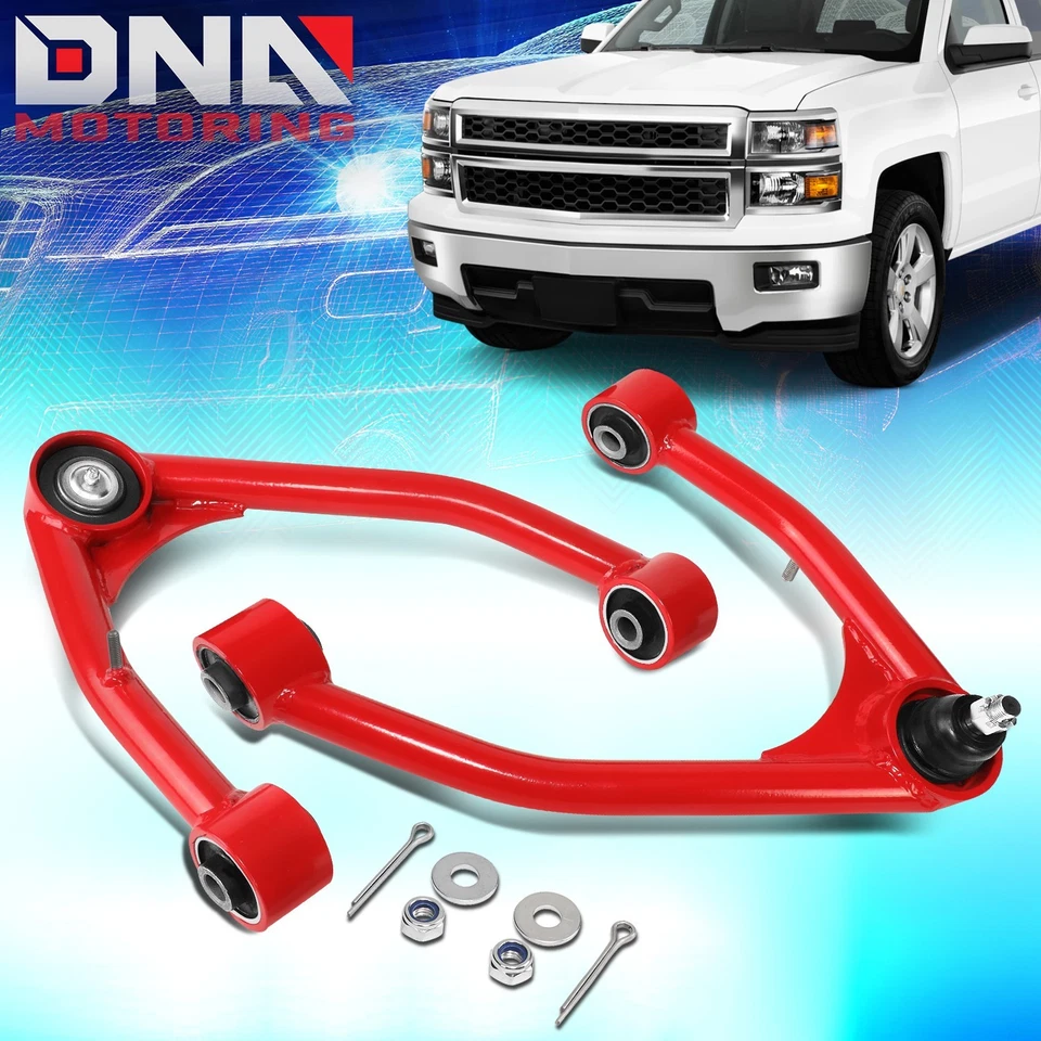 Brazos de control superiores delanteros rojos para Cadillac Escalade Chevy Silverado 2007-2015 Foto 1 de 4