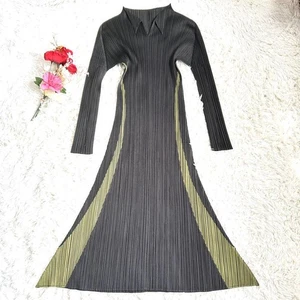 Excelente Vestido Maxi Camisa PLEATS PLEASE Issey Miyake Rayas Talla 3L Japón - Imagen 1 de 10