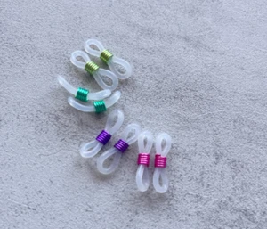 Metallic Colour Clear Rubber Silicone Glasses Holders, Glasses Connector -AU - Picture 1 of 7