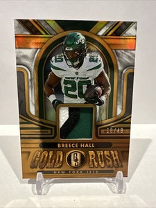 2023 Gold Standard Breece Hall #18/49 Gold Rush 3  Color Patch NY Jets!