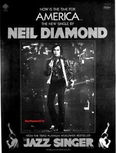 1980 Neil Diamond "America" Song Release Music Industry Promo Reprint Ad - Picture 1 of 1