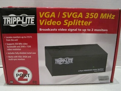 Tripp Lite VGA / SVGA 350 MHz 2 Port Video Splitter B114-002-R - Image 1 of 3
