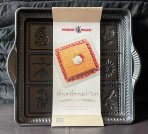 NEW Nordic Ware Cast Aluminum 9x9 Nonstick English Shortbread Pan Flower Bird US - Picture 1 of 6