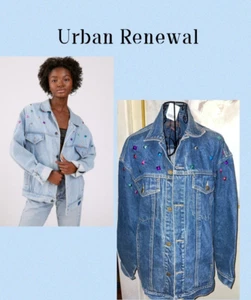 URBAN RENEWAL "REMADE JEWELL STUDDED DENIM" JACKE~DARK WASH~S/M - Bild 1 von 9