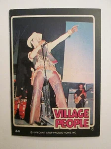 Tarjeta coleccionable Dunruss Bubble Gum Rock & Roll 1979 #44 Village People interés gay - Imagen 1 de 1