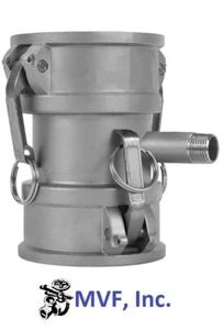 Type DD 3" Female Coupler x 3" Female Coupler 316 Camlock 1/2" MNPT Tap DD3001SS - Picture 1 of 3