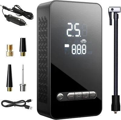 Tyre Inflator Portable Air Compressor 150PSI, DC 12V Dual Power Supply Faster In - Image 1 of 4