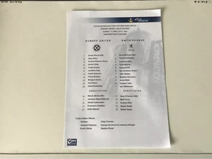 Dundee United v Raith Rovers. April 2010. Scottish Cup Semi Final Team Sheet. - Picture 1 of 1