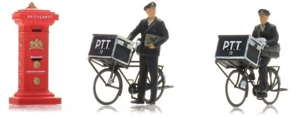 HO Artitec Postmen Bicycles #621.5870052 Hand Painted - Image 1 of 1