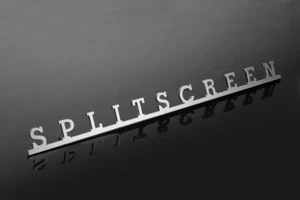 "SPLITSCREEN" Script Badge Emblem Fit TYPE 2 Bus Splitty Camper Transportor T1 - Picture 1 of 5
