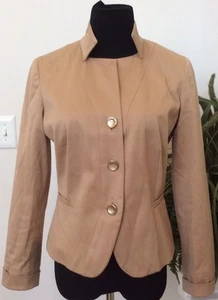 Etcetera Women's Career Tan Brown Cotton Blend Blazer Jacket Suit Size 6 EUC. - Picture 1 of 5