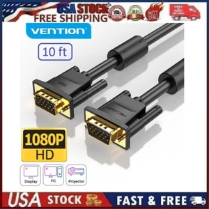 VGA to VGA Monitor Cable 15PIN Male to Male Cord Adapter fr PC Monitor Projector - Picture 1 of 12