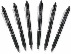 Pilot FriXion Clicker Gel Pen in Black - Fine Point - Pack of 6 - NEW - Picture 1 of 2