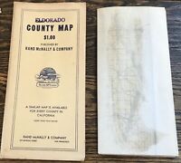 ELDORADO COUNTY MAP- CALIFORNIA-RAND MCNALLY 1940’S? 2 FEET SQUARE SIZE