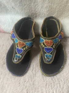 Women’s Sandals Embroidered Thong Sandals 6 - Picture 1 of 9