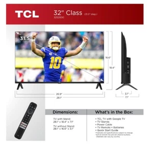 TCL 32" Class S Class 720p HD LED Smart TV with Google TV - 32S250G (New) - Picture 1 of 10