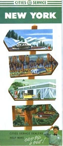 1955 Cities Service Road Map: New York NOS - Bild 1 von 1