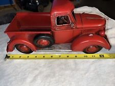 VINTAGE LOOKING LARGE METAL RED 1940'S?? FORD / CHEVY GMC ?. PICKUP TRUCK  