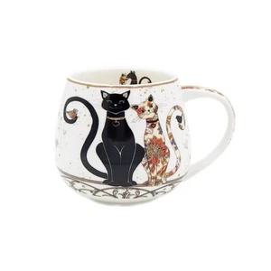 New Cat Couple Embossed 400cc Mug Fine Bone China Coffee Tea Cup Mug - Bild 1 von 1