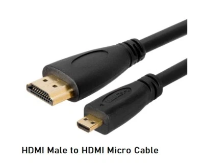 Micro HDMI to HDMI Cable Adapter Male to Male Mobile Device Supports 4K 60Hz 3FT - Image 1 of 2