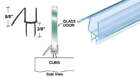 CRL Co-Extruded Clear Bottom Wipe with Drip Rail for 1/4" Glass - Pack of 5