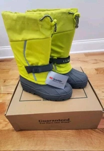 L.L. Bean Kids Northwoods Winter Snowboot Waterproof Vibrant Citron | Size 3Y - Picture 1 of 14