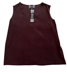 Slinky Brand Women’s Tank Top Dark Brown ~ Size 1X ~ New With Tag - Picture 1 of 4