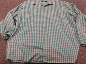 Sean John Mens Shirt 20 green plaid Tall button down - Picture 1 of 12