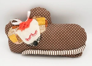 Vintage schlafende Maus 8 Zoll Türstopper Regal Sitter Stofftier bestickt hausgemacht - Bild 1 von 6