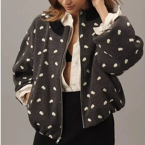 ANTHROPOLOGIE MAEVE bestickter Plüsch Bubble Mantel Größe S - Bild 1 von 9