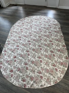 Vintage Urlaub Tischdecke Oval Blumen Weihnachten Geschirr 57”x80” - Bild 1 von 10