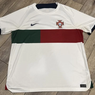 Camiseta de fútbol visitante Nike Portugal 2022-2023 Copa Mundial blanca para hombre talla XLDN0691-133 Foto 1 de 4