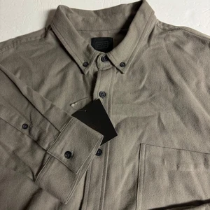 Camicia uomo 14th & Union XL orlo aderente con bottoni casual manica lunga grigia - Foto 1 di 8